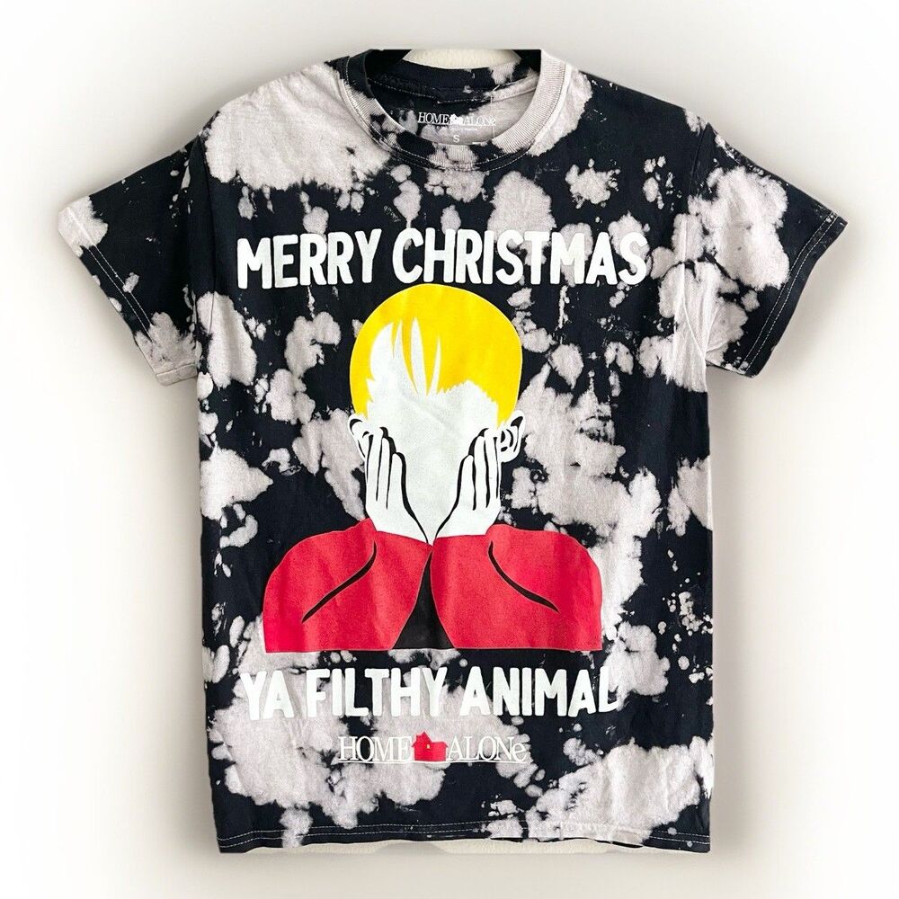 Home Alone Tshirt Unisex S Black Tie Dye Merry Christmas Ya Filthy Animal Knit